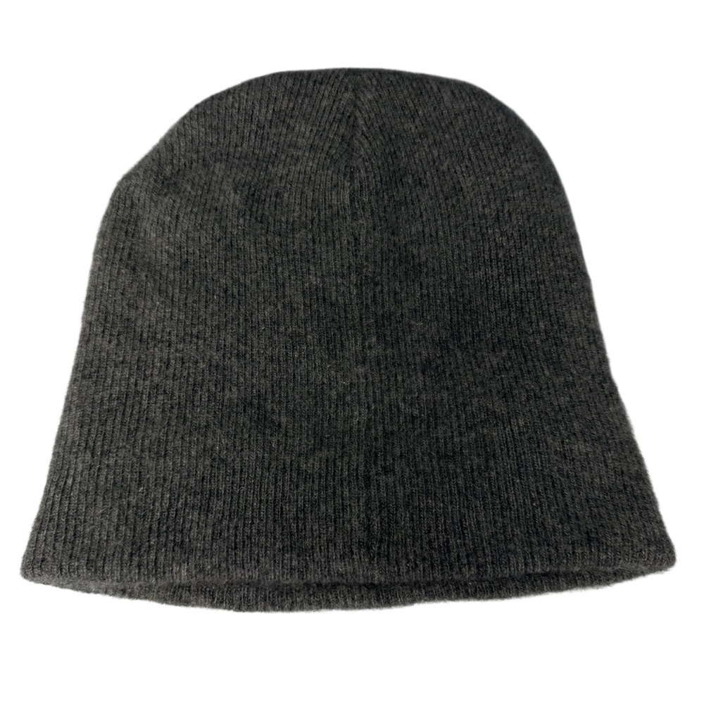 Lord‎ & Taylor Cashmere Rich Beanie Hat Gray Knit Winter One Size Quiet Luxury